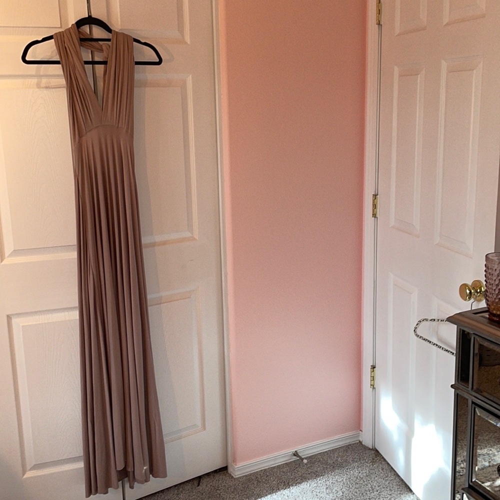 Taupe Stretchy Long Multi Wrap Dress ✨